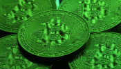 Virtual currency Bitcoin tokens are seen in this illustration picture