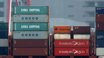 Shipping containers of China Shipping and COSCO