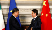President Xi Jinping with Italy's PM Giuseppe Conte