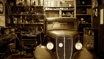 A vintage car.