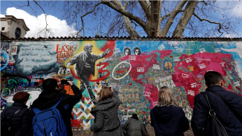 John Lennon wall in Prague