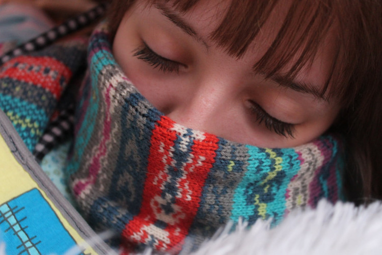 sick woman with flu