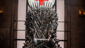 The Iron Throne sits on display at an interactive Game Of Thrones installation called Bleed For The Throne at the South by Southwest (SXSW) conference and festivals in Austin
