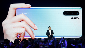 Richard Yu, CEO of the Huawei Consumer Business Group, unveils the new Huawei P30 and P30 Pro smartphones in Paris, France