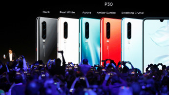 Richard Yu, CEO of the Huawei Consumer Business Group, unveils the new Huawei P30 and P30 Pro smartphones in Paris, France