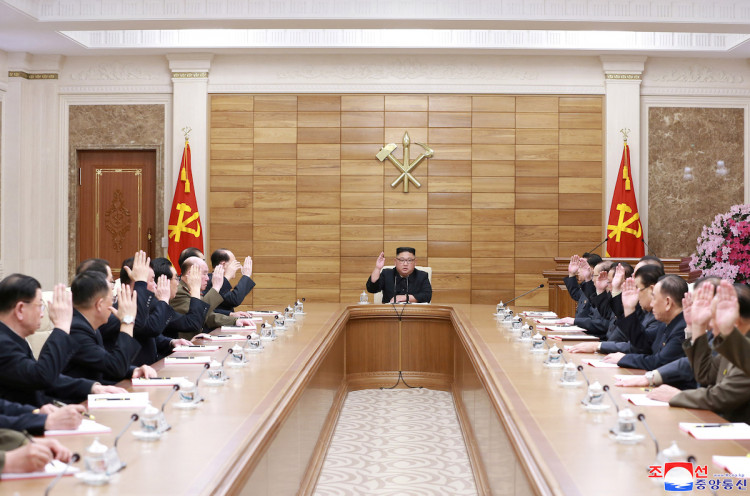North Korean leader Kim chairs a Central Committee of the Worker's Party meeting in Pyongyang