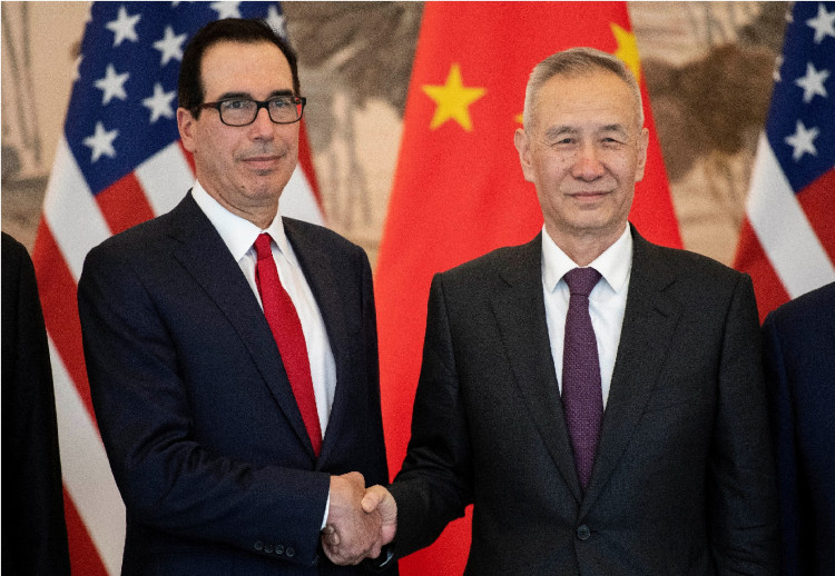 U.S. Treasury Secretary Steven Mnuchin, China's Vice Premier Liu He