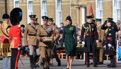 Britain's Prince William and Catherine, Duchess of Cambridge attend the St Patrick's Day Parade in Cavalry Barracks in Hounslow, Britain March 17, 2019. 