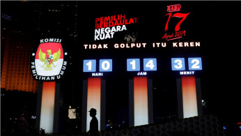 Indonesia election countdown clock