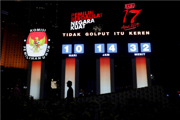 Indonesia election countdown clock
