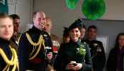 Britain's Prince William and Catherine, Duchess of Cambridge enjoy a pint of Guinness after attending the St Patrick's Day Parade in Cavalry Barracks in Hounslow, Britain March 17, 2019. 