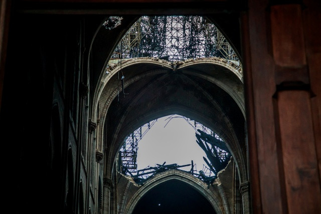 Notre Dame Cathedral in Aftermath of the Fire
