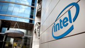 An Intel logo is seen at the company's offices in Petah Tikva, near Tel Aviv