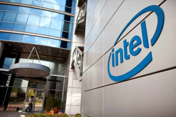 An Intel logo is seen at the company's offices in Petah Tikva, near Tel Aviv