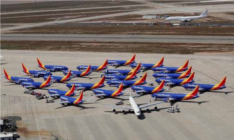 Grounded Boeing 737 Max jets