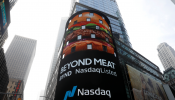 Digital display shows Beyond Meat (BYND) listed on the NASDAQ stock exchange