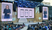 Stephanie Cuthbertson discusses the mobile operating system during the Google I/O developers conference in Mountain View