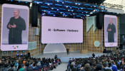 Rick Osterloh discusses new devices during the Google I/O developers conference in Mountain View