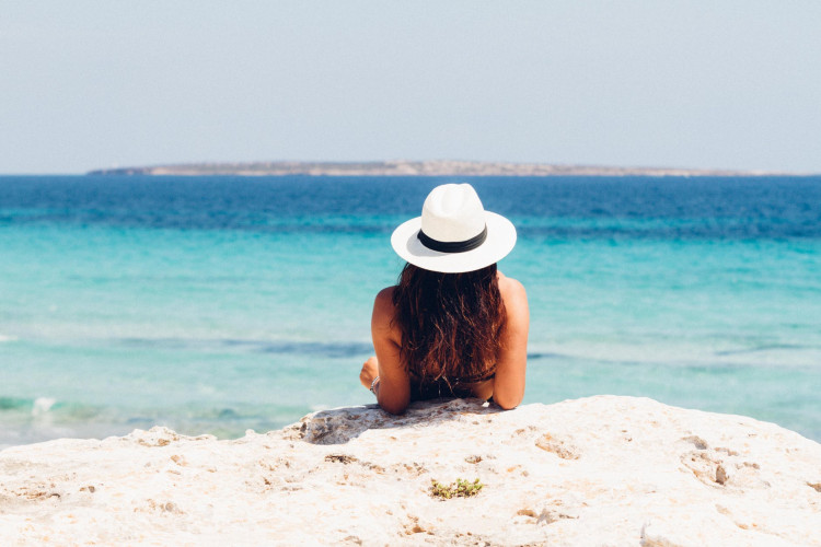 Woman enjoying the sand