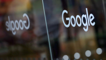 The Google logo is pictured at the entrance to the Google offices in London