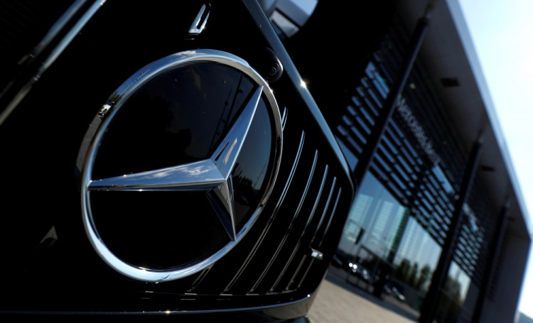 Mercedes Benz logo pictured outside of Mercedes Benz branch in Stuttgart