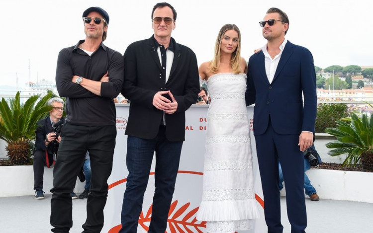 Brad Pitt, Quentin Tarantino, Margot Robbie and Leonardo DiCaprio