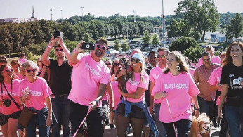 Miranda Lambert (center) shown here during her foundation's #MuttNationMarch in Nashville in March