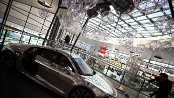 Audi R8 5.2 Quattro ahead of the company's annual shareholder meeting in Neckarsulm