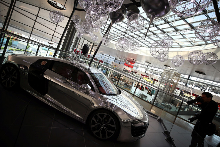 Audi R8 5.2 Quattro ahead of the company's annual shareholder meeting in Neckarsulm