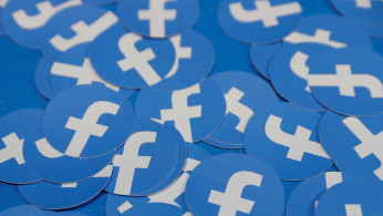 Stickers bearing the Facebook logo are pictured at Facebook Inc's F8 developers conference in San Jose