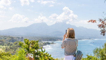 Woman enjoying the view of nature.