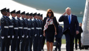 President Donald Trump and First Lady Melania Trump seen here arriving for their state visit to Britain, at Stansted Airport near London, June 3. 