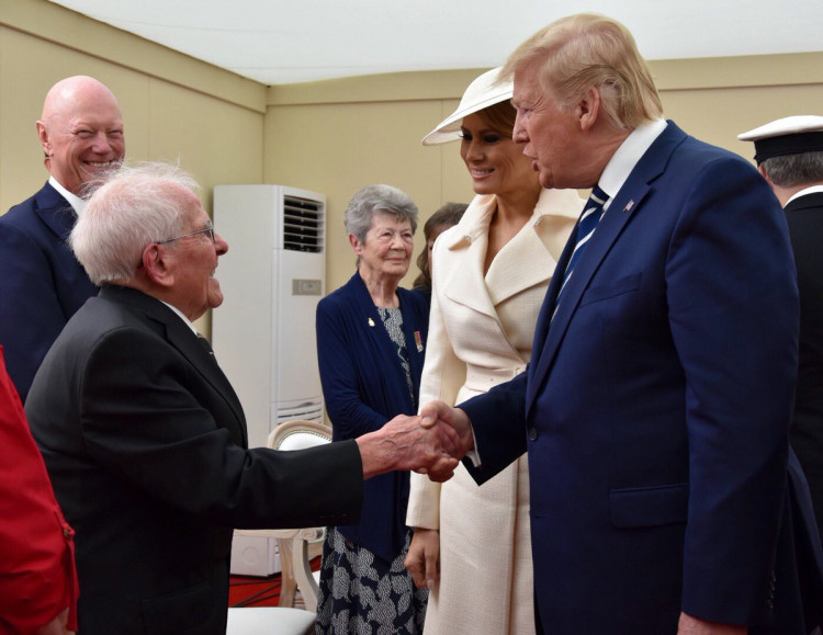 Melania Catches The Eye Of D-Day Veteran Nonagenarian Who Flirts With Her In Front Of Trump
