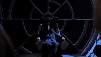 Emperor Palpatine in his throne in 'Star Wars: Revenge of the Sith'