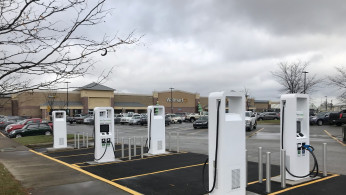 Electric vehicle chargers at Walmart Supercenter in Clarksville Indiana