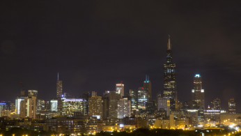 The downtown skyline is seen in Chicago