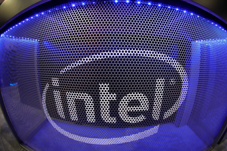 Computer chip maker Intel's logo is shown on a gaming computer display during the opening day of E3, the annual video games expo revealing the latest in gaming software and hardware in Los Angeles