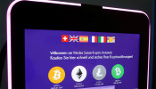 Exchange rates of cryptocurrencies as displayed on ATM