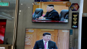 CCTV footage of the meeting between Chinese President Xi and North Korean leader Kim