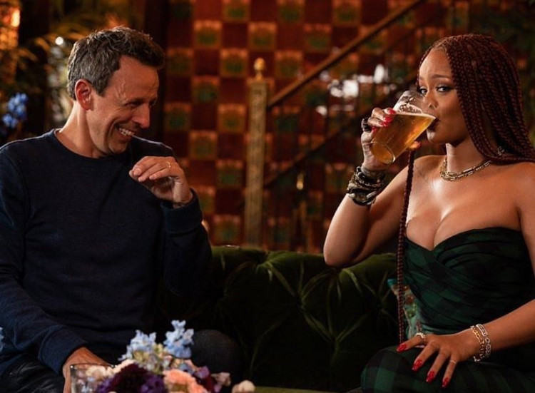 Rihanna and Seth Meyers
