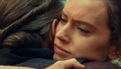 Rey (Daisy Ridley) hugs Leia (Carrie Fisher) in 'Star Wars: The Rise of Skywalker'
