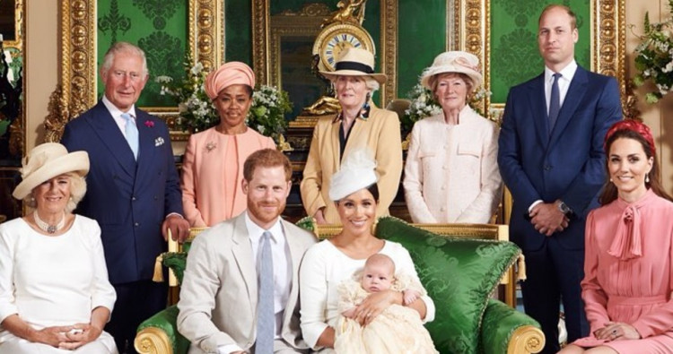 Royal family picture at Bay Archie's christening. It was alleged that Prince Harry is jealous of Prince William and Kate Middleton.