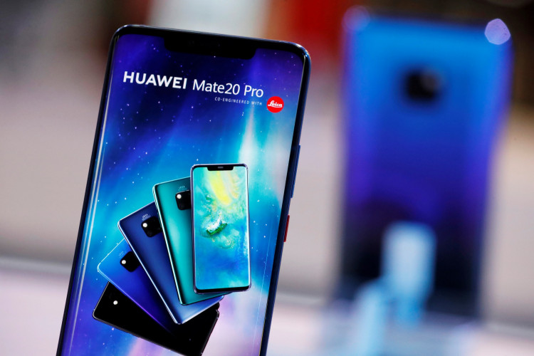 The Huawei Mate 20 Pro is pictured on the company's stand during the 'Electronics Show - International Trade Fair for Consumer Electronics' at Ptak Warsaw Expo in Nadarzyn