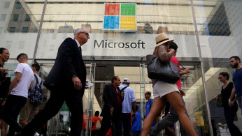 A Microsoft store is pictured in New York City