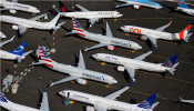 Grounded Boeing 737 Max jets