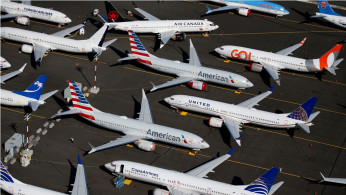 Grounded Boeing 737 Max jets