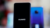 The Huawei Mate 20 Pro is pictured on the company's stand during the 'Electronics Show - International Trade Fair for Consumer Electronics' at Ptak Warsaw Expo in Nadarzyn