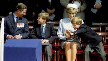 The British Royal Family of Prince Charles, Princess Diana with Prince William and Prince Harry