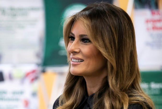U.S. first lady Melania Trump listens during a small group discussion about the opioid crisis, at Cabell-Huntington Health Department in Huntington, W.V., U.S., July 8, 2019. REUTERS/Al Drago