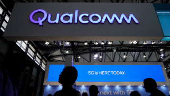 A Qualcomm sign is pictured at Mobile World Congress (MWC) in Shanghai